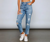 Chic Destruction High Rise Boyfriend Jeans
