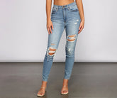 Bella Super High-Rise Destructed Skinny Jeans